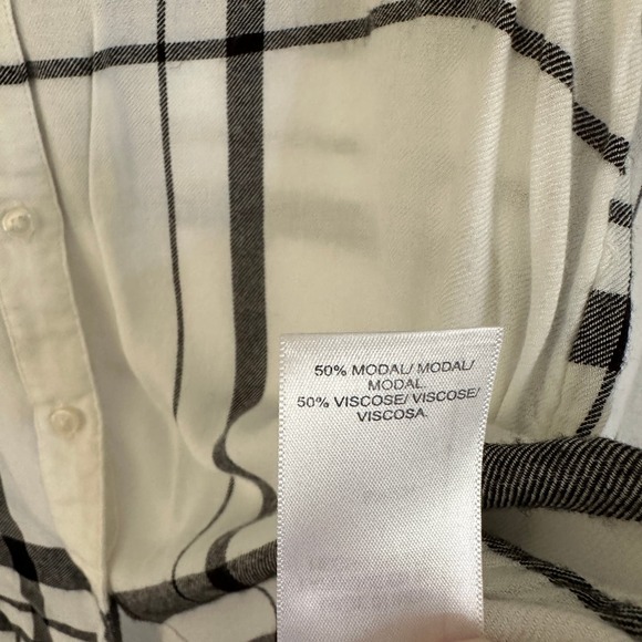 Lucky Brand Button Front Window Pane Plaid Long Sleeve Collared Womens Blouse Sm - Picture 6 of 7